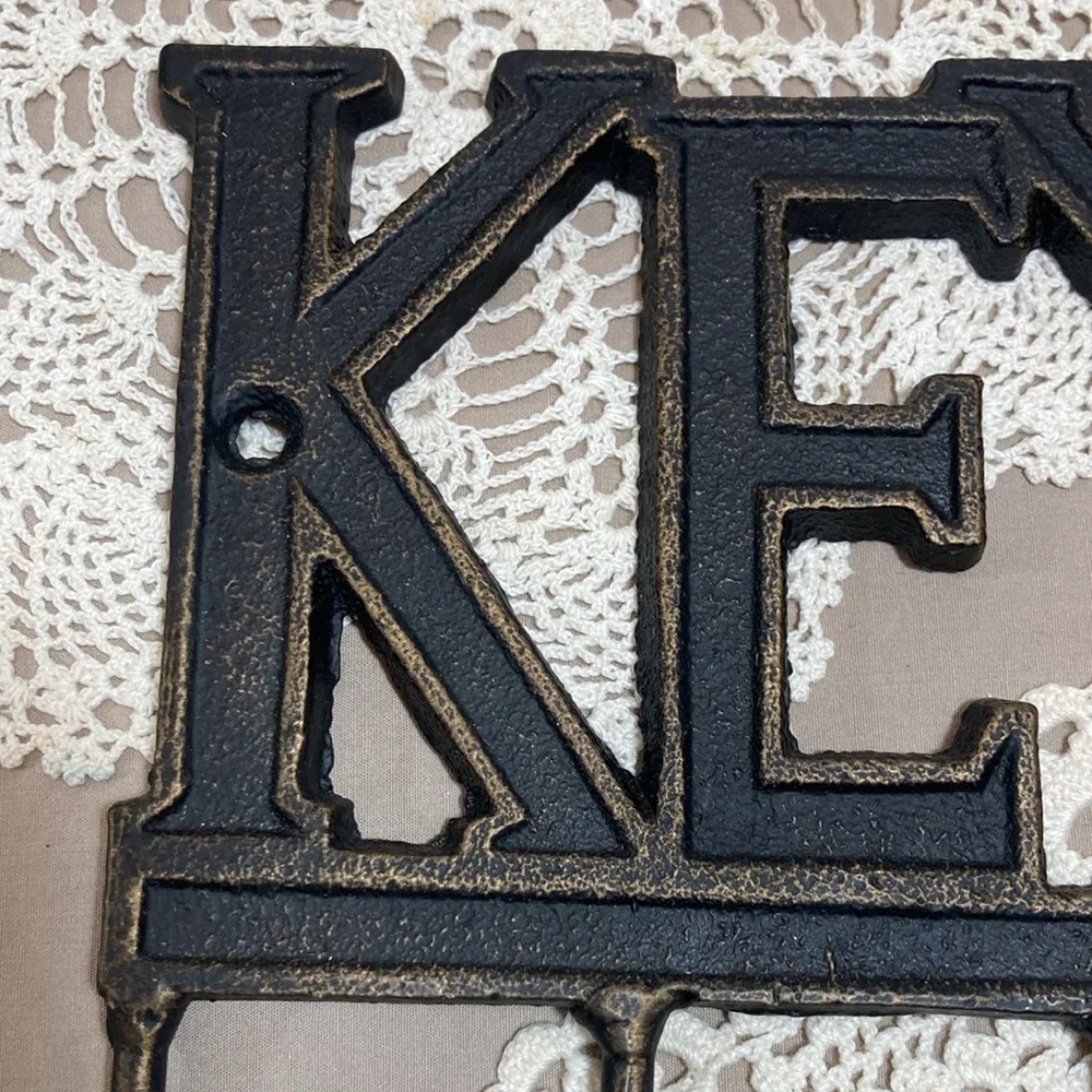 Black Cast Iron Key Holder Wall Decor